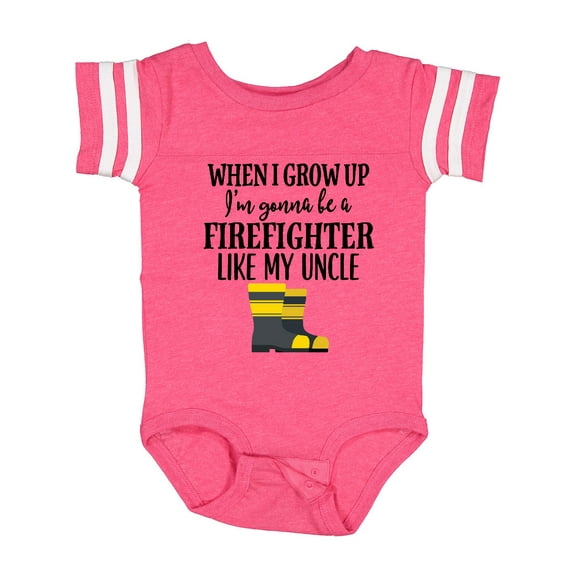 Inktastic Future Firefighter Like My Uncle Boys or Girls Baby Bodysuit