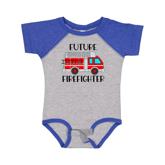 Inktastic Future Firefighter Red Fire Truck Engine Boys or Girls Baby Bodysuit