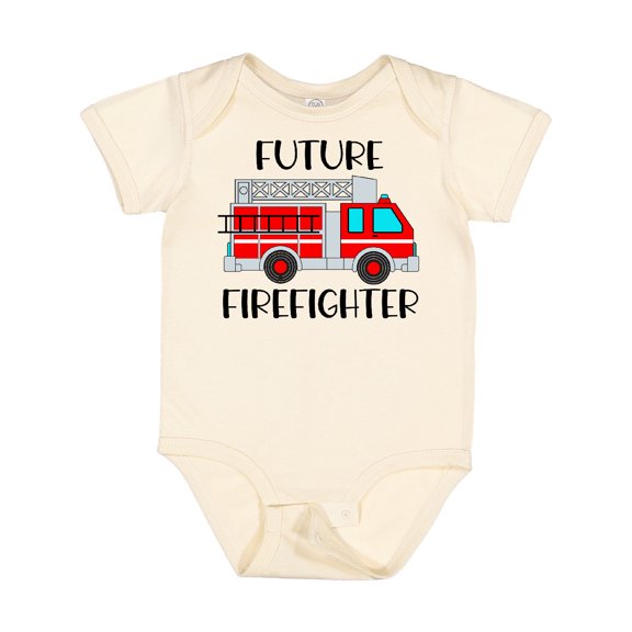 Inktastic Future Firefighter Red Fire Truck Engine Boys or Girls Baby Bodysuit
