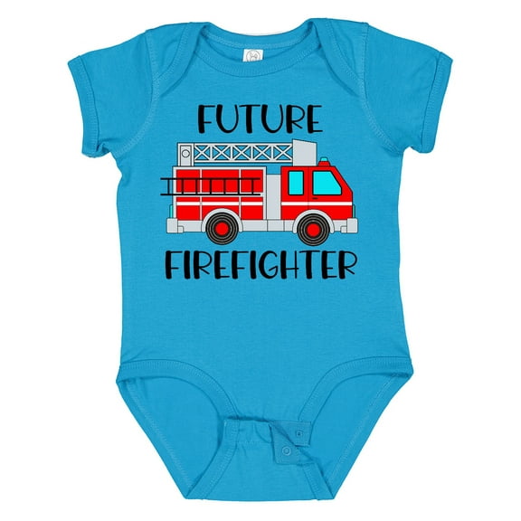 Inktastic Future Firefighter Red Fire Truck Engine Boys or Girls Baby Bodysuit