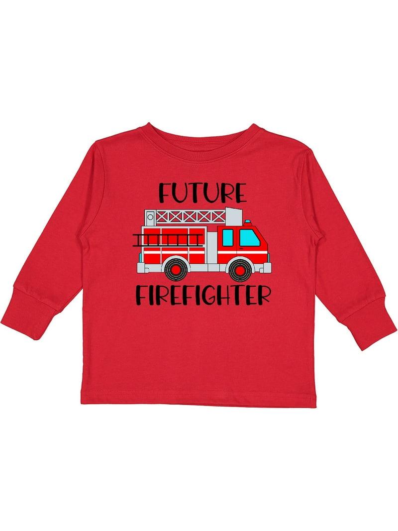 Inktastic Future Firefighter Red Fire Truck Engine Boys or Girls Long  Sleeve Toddler T-Shirt - Walmart.com, image size:800x1067
