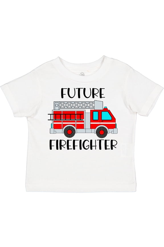 Future Firefighter Red Fire Truck Engine Boys or Girls Toddler T-Shirt