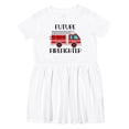 thumbnail image 1 of Inktastic Future Firefighter Red Fire Truck Engine Girls Toddler Dress, 1 of 5