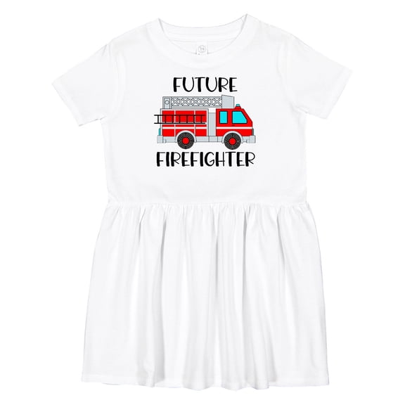 Inktastic Future Firefighter Red Fire Truck Engine Girls Toddler Dress