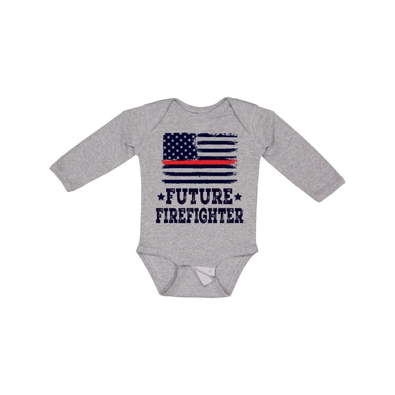 Inktastic Future Firefighter USA Boys or Girls Long Sleeve Baby Bodysuit