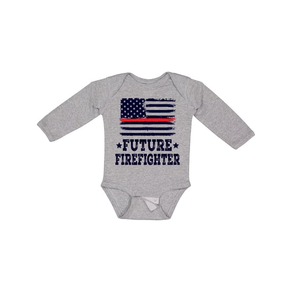 Inktastic Future Firefighter USA Boys or Girls Long Sleeve Baby Bodysuit