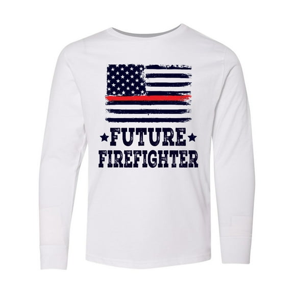 Inktastic Future Firefighter USA Long Sleeve Youth T-Shirt