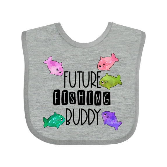 Inktastic Future Fishing Buddy with Colorful Fish Boys or Girls Baby Bib