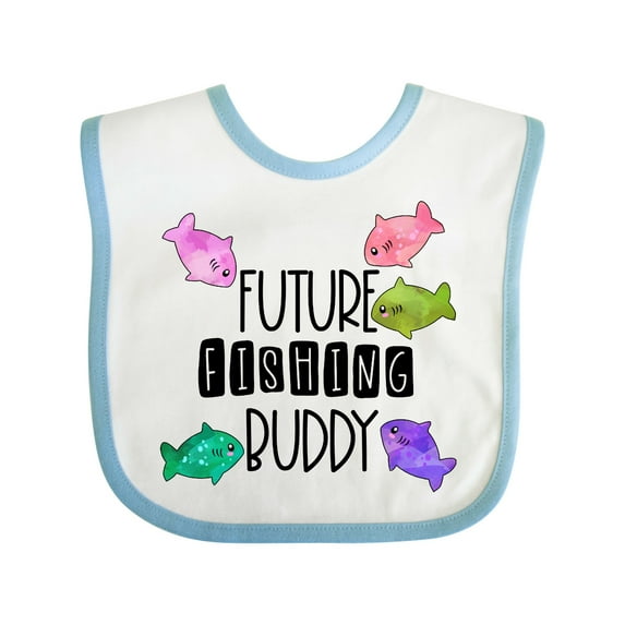 Inktastic Future Fishing Buddy with Colorful Fish Boys or Girls Baby Bib
