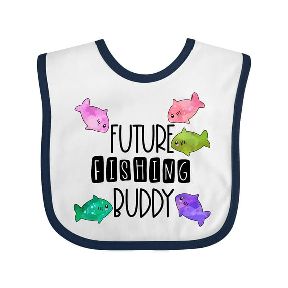 Inktastic Future Fishing Buddy with Colorful Fish Boys or Girls Baby Bib