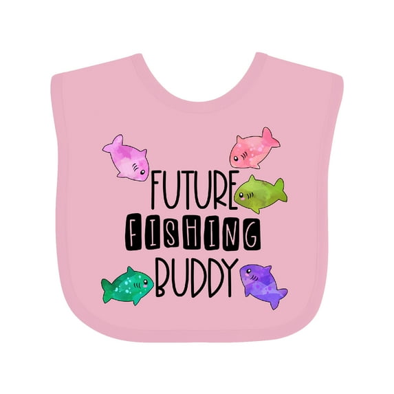 Inktastic Future Fishing Buddy with Colorful Fish Boys or Girls Baby Bib