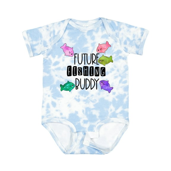 Inktastic Future Fishing Buddy with Colorful Fish Boys or Girls Baby Bodysuit
