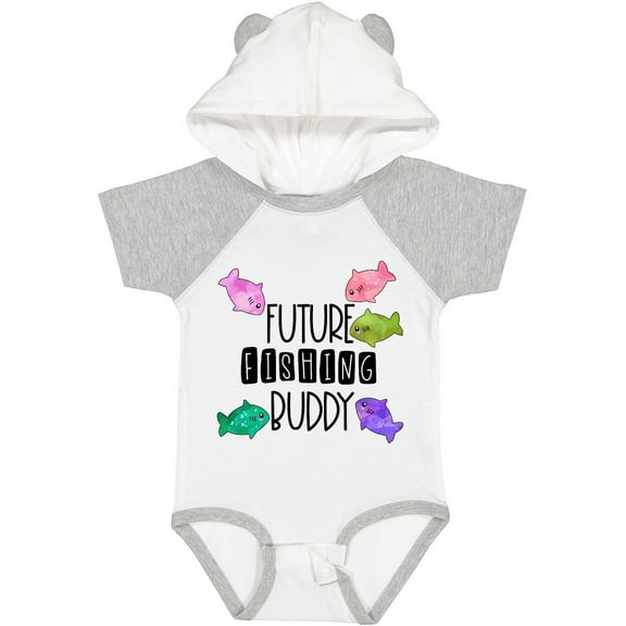 Inktastic Future Fishing Buddy with Colorful Fish Boys or Girls Baby Bodysuit