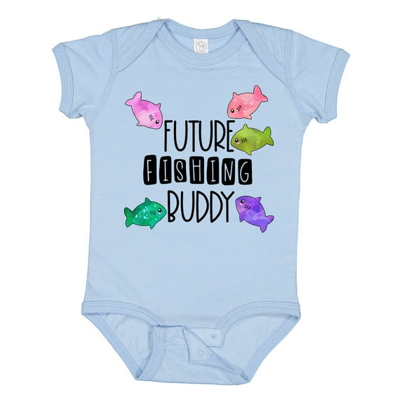 Inktastic Future Fishing Buddy with Colorful Fish Boys or Girls Baby Bodysuit