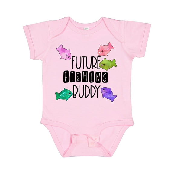 Inktastic Future Fishing Buddy with Colorful Fish Boys or Girls Baby Bodysuit