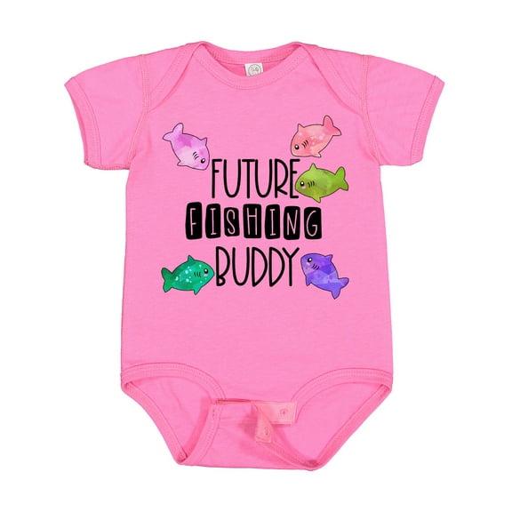 Inktastic Future Fishing Buddy with Colorful Fish Boys or Girls Baby Bodysuit