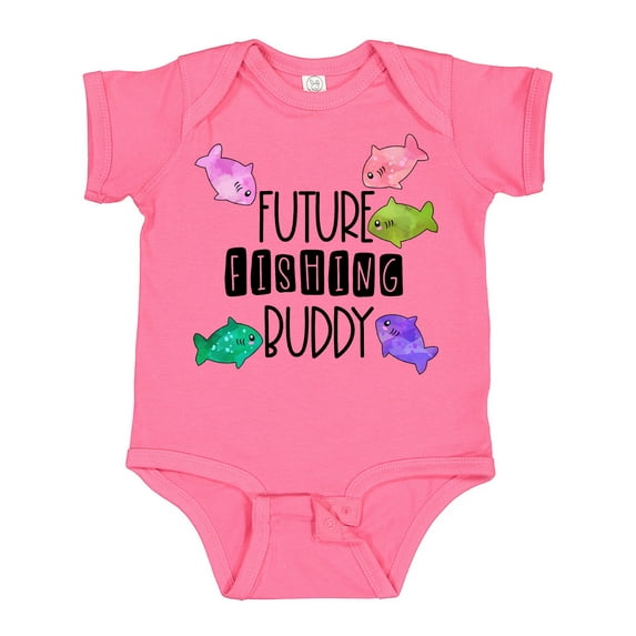 Inktastic Future Fishing Buddy with Colorful Fish Boys or Girls Baby Bodysuit