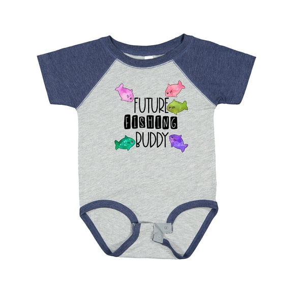 Inktastic Future Fishing Buddy with Colorful Fish Boys or Girls Baby Bodysuit