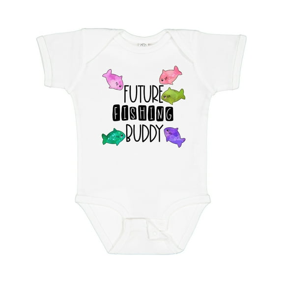 Inktastic Future Fishing Buddy with Colorful Fish Boys or Girls Baby Bodysuit