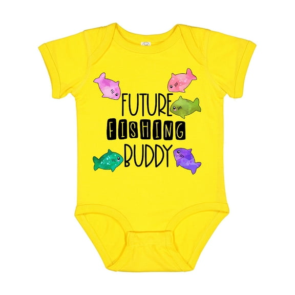 Inktastic Future Fishing Buddy with Colorful Fish Boys or Girls Baby Bodysuit