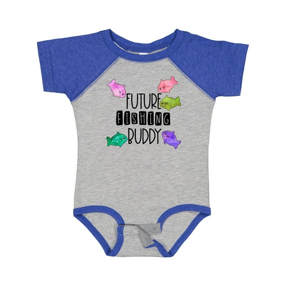 Inktastic Future Fishing Buddy with Colorful Fish Boys or Girls Baby Bodysuit