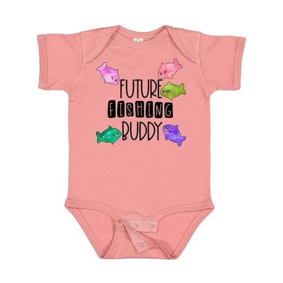 Inktastic Future Fishing Buddy with Colorful Fish Boys or Girls Baby Bodysuit