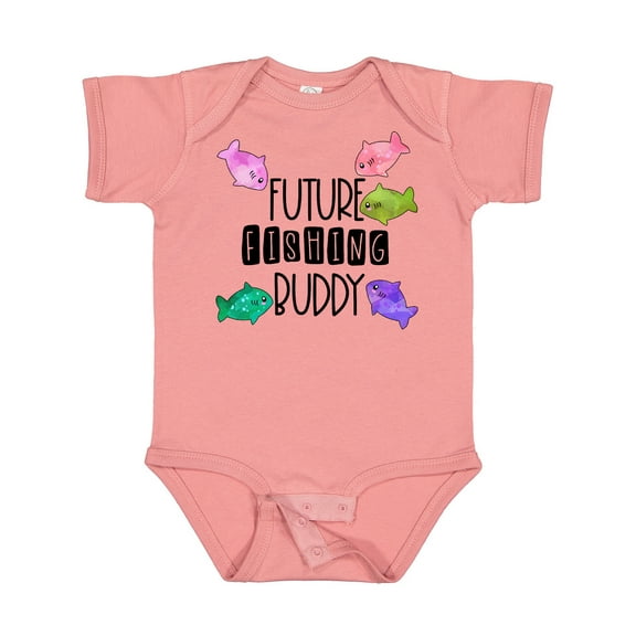 Inktastic Future Fishing Buddy with Colorful Fish Boys or Girls Baby Bodysuit