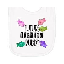Inktastic Future Fishing Buddy with Colorful Fish Newborn Bib