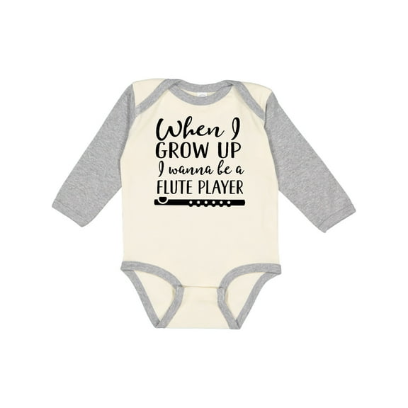 Inktastic Future Flute Player Music Gift Boys or Girls Long Sleeve Baby Bodysuit