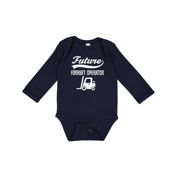 Inktastic Future Forklift Operator Boys or Girls Long Sleeve Baby Bodysuit