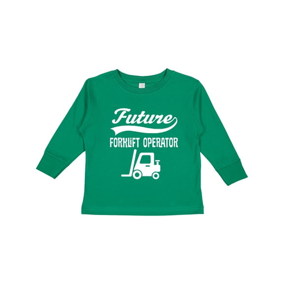 Inktastic Future Forklift Operator Boys or Girls Long Sleeve Toddler T-Shirt