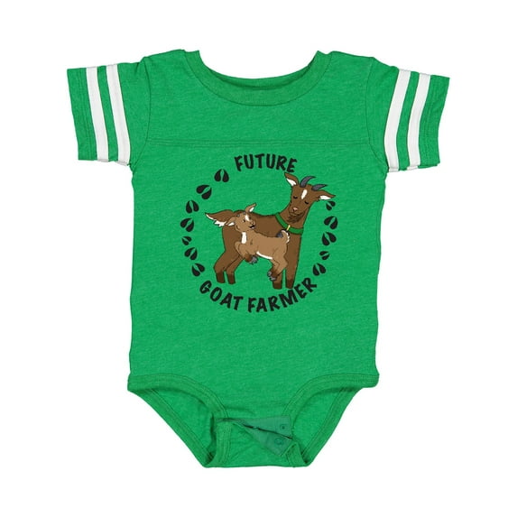 Inktastic Future Goat Farmer with Cute Goats and Hoof Prints Boys or Girls Baby Bodysuit