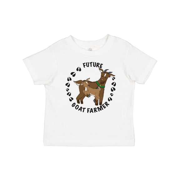 Inktastic Future Goat Farmer with Cute Goats and Hoof Prints Boys or Girls Baby T-Shirt