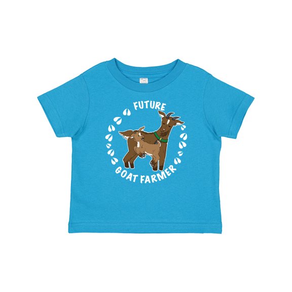 Inktastic Future Goat Farmer with Cute Goats and Hoof Prints Boys or Girls Baby T-Shirt