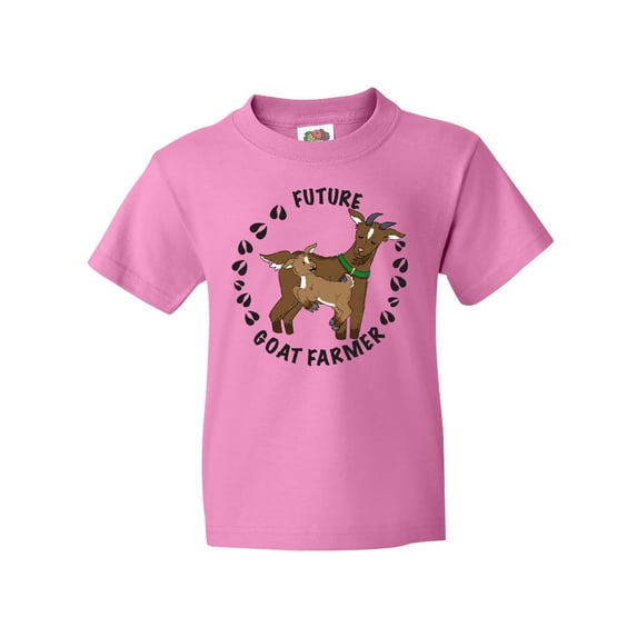 Inktastic Future Goat Farmer with Cute Goats and Hoof Prints Youth T-Shirt