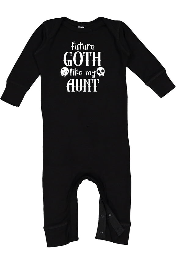 Future Goth Like My Aunt with Skulls Baby Romper Coveralls
