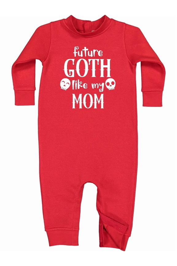 Future Goth Like My Mom with Skulls Baby Fleece Romper