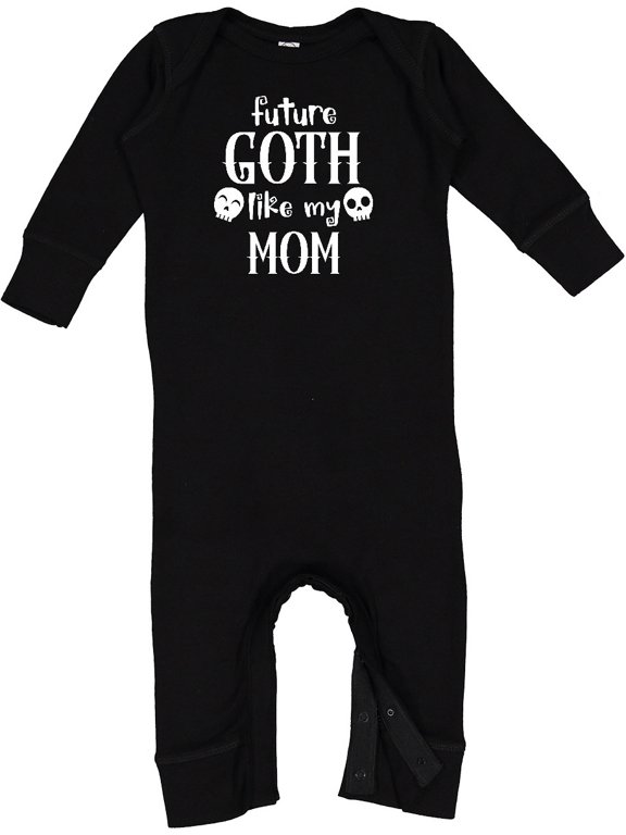 Future Goth Like My Mom with Skulls Baby Romper Coveralls