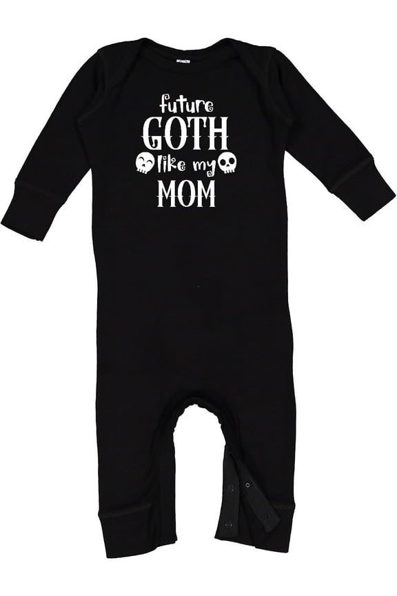 Future Goth Like My Mom with Skulls Baby Romper Coveralls