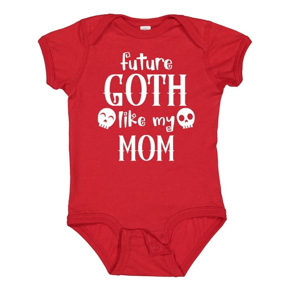 Inktastic Future Goth Like My Mom with Skulls Boys or Girls Baby Bodysuit