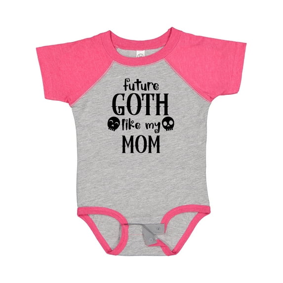 Inktastic Future Goth Like My Mom with Skulls Boys or Girls Baby Bodysuit