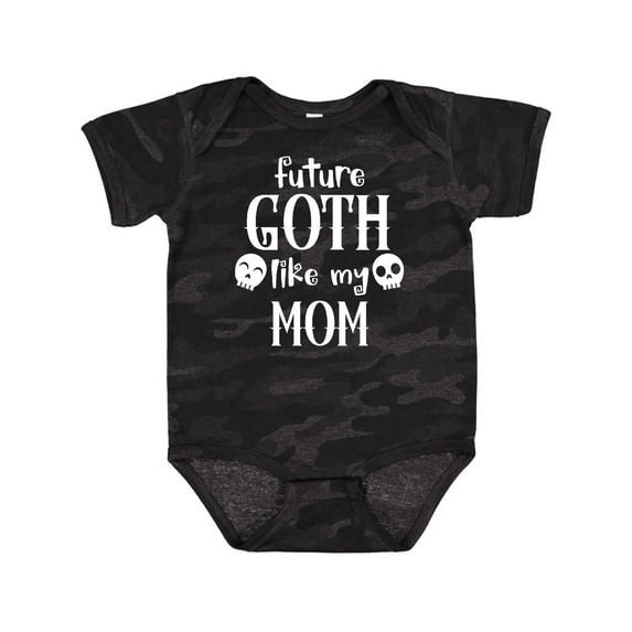 Inktastic Future Goth Like My Mom with Skulls Boys or Girls Baby Bodysuit