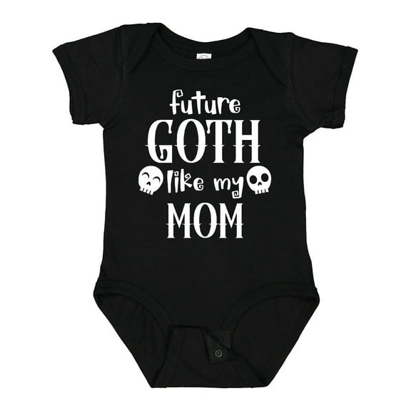 Inktastic Future Goth Like My Mom with Skulls Boys or Girls Baby Bodysuit