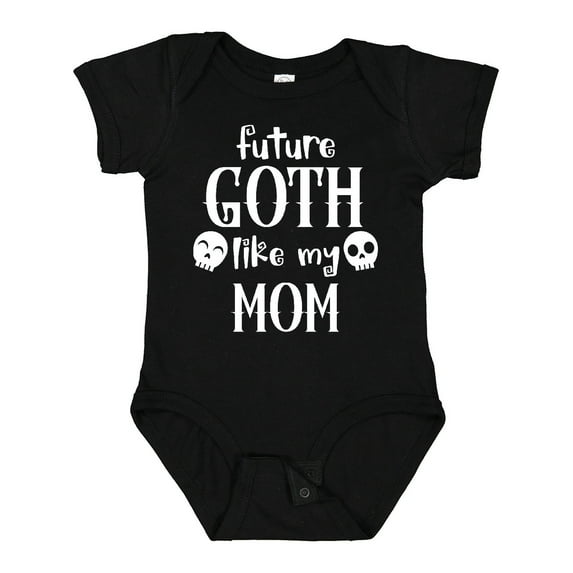 Inktastic Future Goth Like My Mom with Skulls Boys or Girls Baby Bodysuit