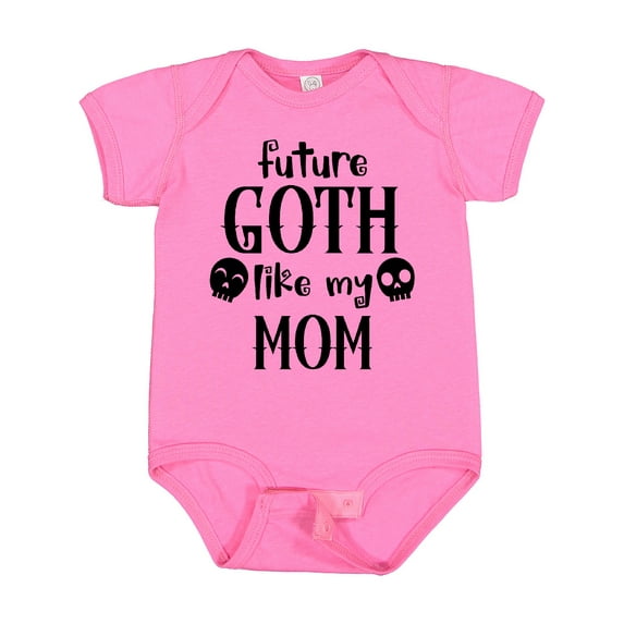 Inktastic Future Goth Like My Mom with Skulls Boys or Girls Baby Bodysuit