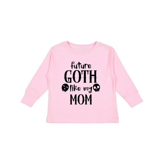 Inktastic Future Goth Like my Mom with Skulls Boys or Girls Long Sleeve Toddler T-Shirt