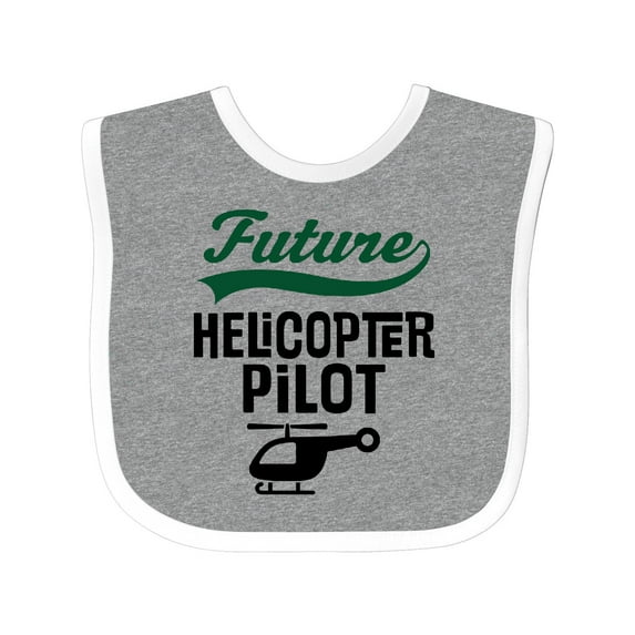 Inktastic Future Helicopter Pilot Boys or Girls Baby Bib