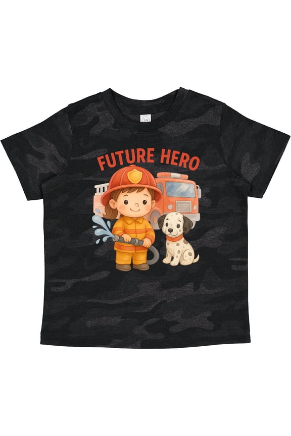 Future Hero Firefighter Kids Cute Design Boys or Girls Toddler T-Shirt