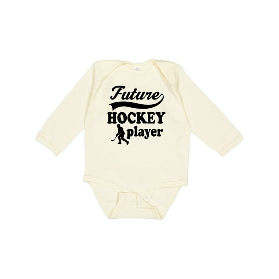 Inktastic Future Hockey Player Baby Boy Boys Long Sleeve Baby Bodysuit
