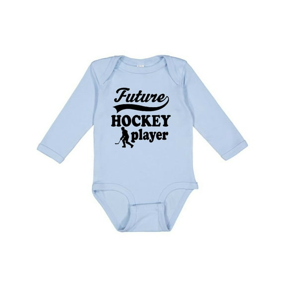 Inktastic Future Hockey Player Baby Boy Boys Long Sleeve Baby Bodysuit